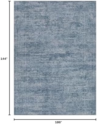 DMOYEST Area Rug Living Room Rugs - 9x12 Abstract Large Soft Indoor Washable Rug Neutral Modern Low Pile Carpet for Bedroom Dining Room Farmhouse Home Office - Dark Blue - Image 2