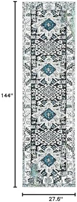 SAFAVIEH Vintage Hamadan Runner Rug 2'3"x12', Dark Grey & Ivory VTH211H - Image 2