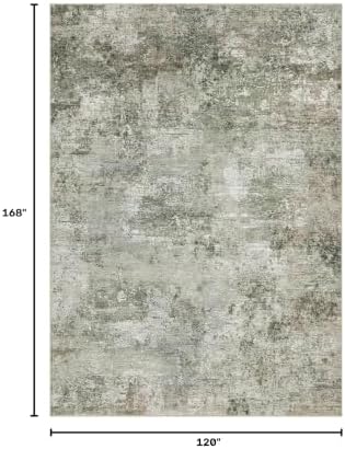 Tortania Area Rug Living Room Rugs - 10x14 Washable Large Soft Neutral Boho Moroccan Bohemian Farmhouse Rug Indoor Floor Carpet for Bedroom Under Dining Table Home Office Decor - Olive Brown - Image 2