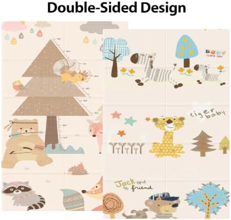 XVISHX Baby Play Mat, 74 x 50 Inch Play Mat Perfect for Use Baby Playpen, Foldable Baby Foam Playmat for Floor, Portable Waterproof Activity PlayMats for Babies, Infants and Toddlers - Image 4