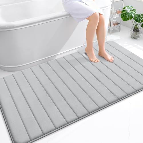 OLANLY Memory Foam Large Bath Mat 59x34, Super Soft Absorbent Bathroom Rugs by OLANLY