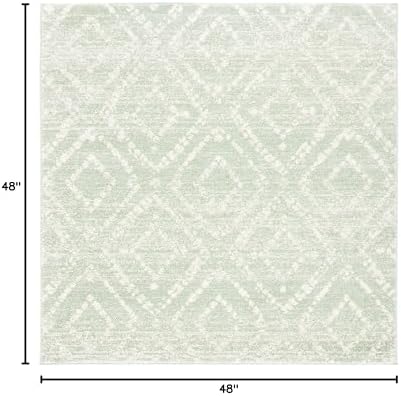 SAFAVIEH Adirondack Square Rug 4', Boho Green & Ivory ADR131Y - Image 2