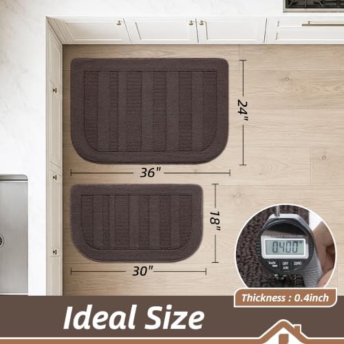 BEQHAUSE 24x36 Inch Kitchen Rugs Non Slip Washable Kitchen Sink Rug, Brown - Image 3