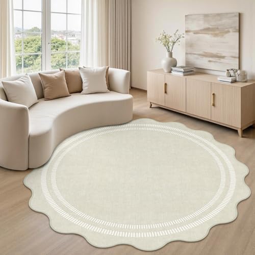 Round Area Rugs 5ft Living Room Washable Rug - Image 2