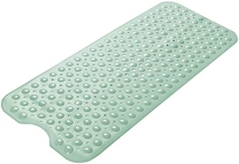AmazerBath Shower Mat Non Slip 40 x 16 Inches, Shower Stall Mats with Suction Cups and Drain Holes, Non Slip Bath Mat for Tub for Elderly & Kids, Mint Green by AmazerBath