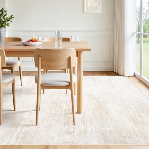 Tosuoka Washable Rug 8x10 Area Rugs for Living Room, Beige Cream Abstract - Image 6