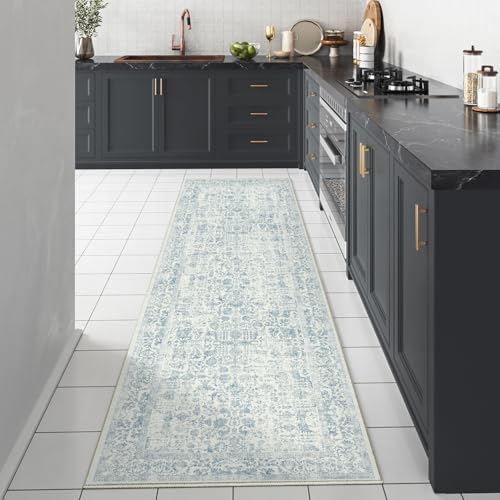PureCozy Blue Runner Rug 2x5 Vintage Floral - Image 5
