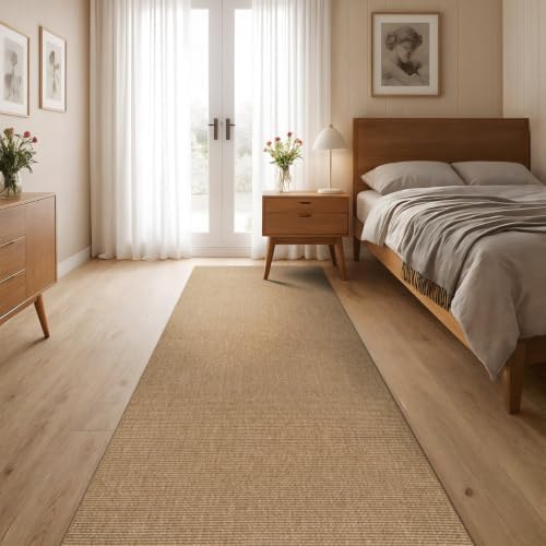 CAMILSON Easy Jute Runner Rug 2x7, Indoor Outdoor Natural Farmhouse Area Rugs for Living Room and Kitchen Rug, Solid Boho Woven Design, Easy-Cleaning, Washable Outside Carpet Alfombras (2 x 7) - Image 3