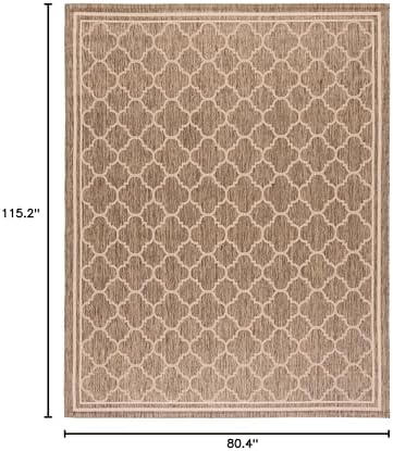 SAFAVIEH Washable Rug Outdoor Courtyard Collection - 6'7" x 9'6", Brown & Bone, Non-Shedding & Easy Cleaning, Ideal for Patio, Backyard, Mudroom (CY6918-242) - Image 5