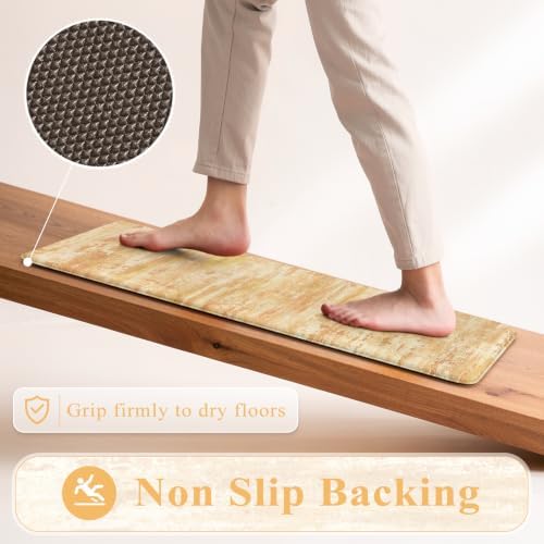 KIMODE Fall Decor Kitchen Mats Cushioned Anti Fatigue,Orange Aabstract Rugs - Image 5