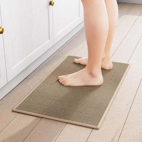 SUMLANS Kitchen Mat 1 PCS for Floor, Washable Non Slip Rugs, Brown by SUMLANS
