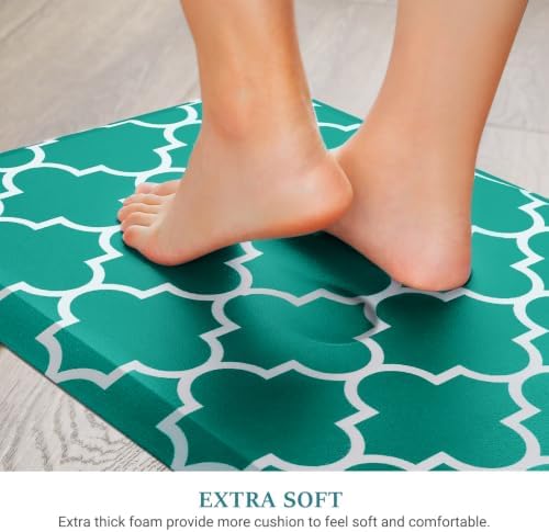 WISELIFE Kitchen Mats and Rugs Cushioned Anti-Fatigue, 17.3"x 39", Green - Image 3