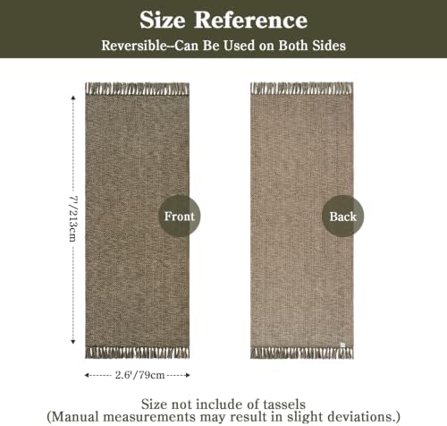 Collive Boho Hallway Runner Rug, 2.6' x 7' Moss Green Bathroom Mats - Image 2