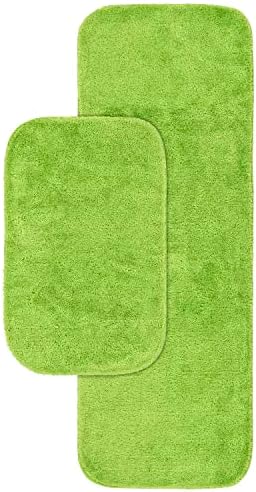 Garland Rug Traditional Nylon Washable Lime-Aid 2 Bath Rugs (21" X 34", 22" X 60") - Soft, Absorbent, and Stylish for Your Bathroom by Garland+Rug