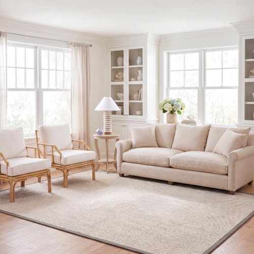 SAFAVIEH Natural Fiber Area Rug 8x10 Large Textured, Marble & Khaki NF143E - Image 6