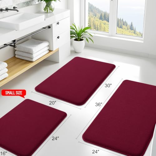 Smiry Memory Foam Bath Mat 40x30, Extra Soft Absorbent Bathroom Rugs - Image 2