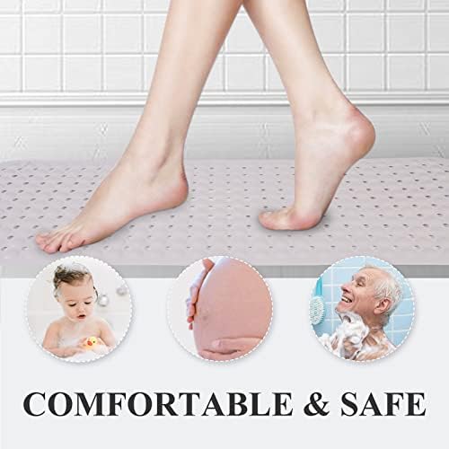 Sheepping Baby Bath Mat Non Slip Extra Long Bathtub Mat for Kids 40 X 16 Inch - Eco Friendly Bath Tub Mat with 310 Big Suction Cups,Machine Washable Shower Mat (Khaki) - Image 5