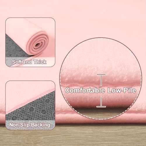 Amearea Modern Soft Hallway Runner Rug, 2x6 Feet Pink Washable Runner Rugs - Image 3