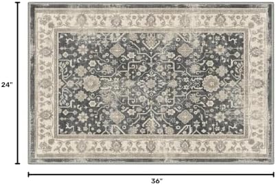 Bavni 2x3 Doormat, Vintage Floral Washable Non Slip Area Rug for Entrance - Image 2
