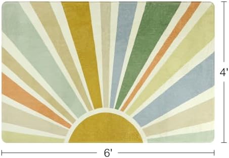 STARUIA Boho 4'x6' Area Rug, Washable Kids Rug for Playroom Classroom - Image 2
