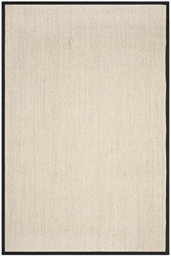 SAFAVIEH Natural Fiber Area Rug 6x9, Sisal Textured Marble & Black NF143A - Image 3