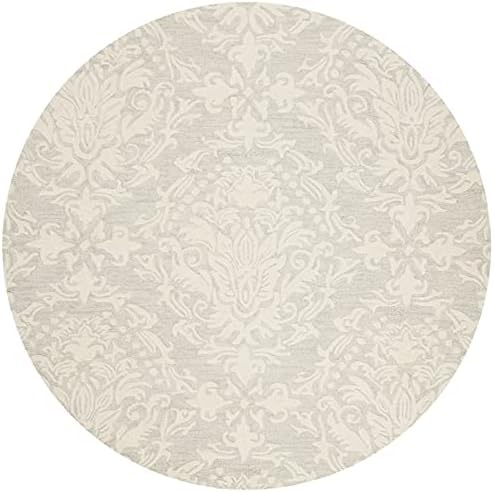 SAFAVIEH Blossom Collection Area Rug - 8' Round, Sage & Ivory, Handmade Wool, Ideal for High Traffic Areas in Living Room, Bedroom (BLM107C) - Image 2