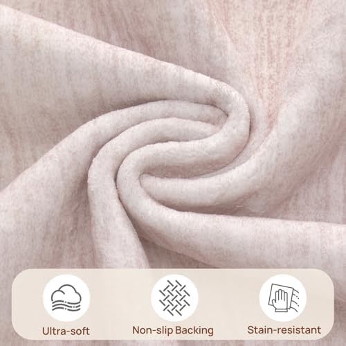 UERMEI 6x9 Washable Area Rug - Neutral Modern Abstract Living Room Rugs, Non-Slip Soft Large Indoor Floor Carpet for Bedroom Home Office & Under Dining Table Decor, Soft Pink - Image 6