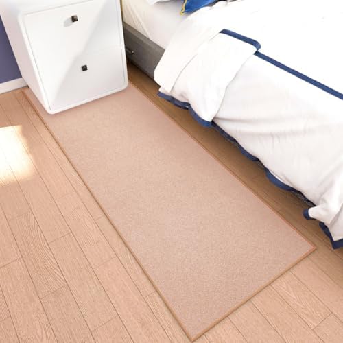 Runner Rug with Non Slip Rubber Backing 2' * 6', Washable Soft Floor Carpet for Kitchen, Hallway, Entryway Indoor, Bedroom, Laundry, Low Pile Area Rugs, Solid Color with Pointillism Style, Camel - Image 5