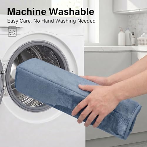 Bathroom Rugs Set 3 Piece, Memory Foam Bath Rugs, Non Slip Washable Bathroom Rug Set, Extra Soft Absorbent Bath Mats with U-Shaped Toilet Rug, Dusty Blue - Image 6