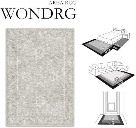 2x3 Grey Neutral Area Rug - Image 2
