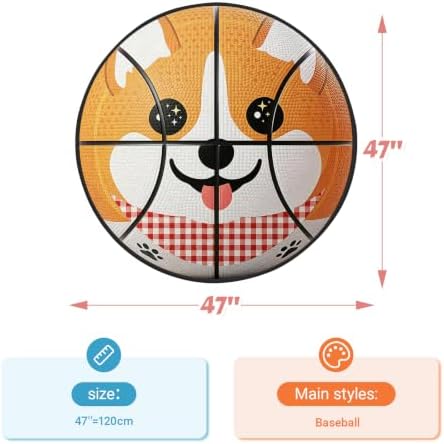 Basketball Round Kid Rug, Soft Washable Non Slip Sport Carpet for Boys Room - Image 2