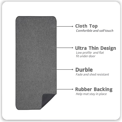 Bosap Bath Mat,Ultra Thin Bathroom Runner Rugs,Large Bath Mats for Bathroom,Quick Dry,Non-Slip,Machine Washable,Low Pile,Bath Rug,Shower Outside,Sink,Home Decor Accessories.Dark Grey,2'x6'(24x72inch) - Image 2