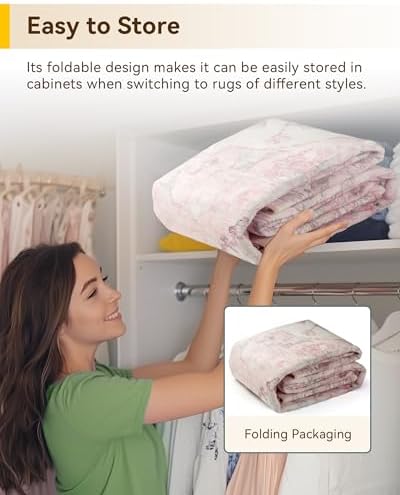 RELEANY Washable Area Rug, Runner 2'6"x8', Pink - Image 6