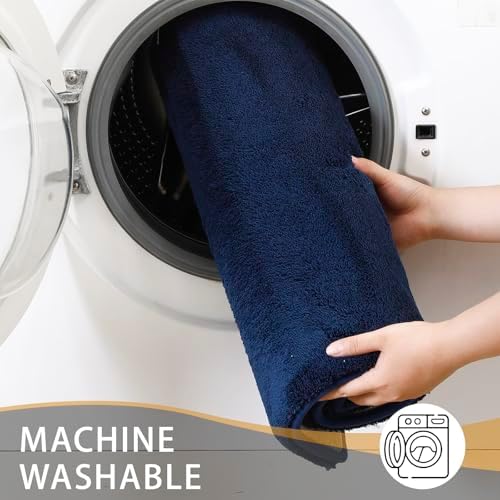 MINIDEAR Bathroom Rugs 36x24 Navy Blue - Thick Memory Foam Bath Mat, Ultra Soft & Plush Fluffy, Non-Slip, Quick Dry, Absorbent Washable Floor Microfiber Mat for, Tub, Home Decor Accessories - Image 5