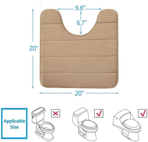 Buganda Memory Foam U-Shaped Toilet Rugs 20 x 20, Absorbent Bathroom mat - Image 2