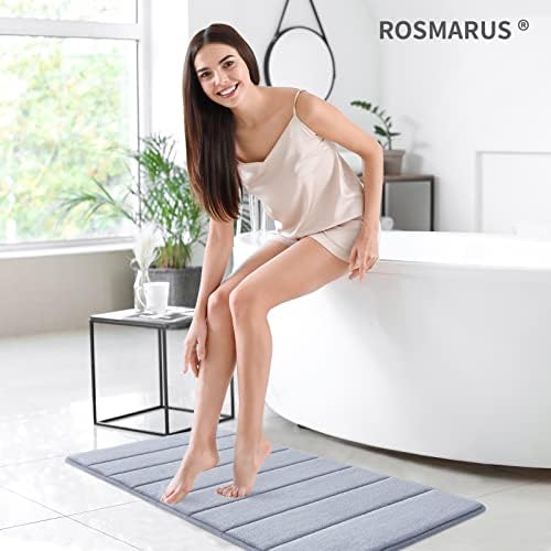 ROSMARUS Memory Foam Bath Mat, 20''x32'', Grey - Image 2