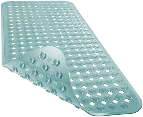 Yimobra Bathtub Mat Non Slip, Super Strong Suction Cups, 28"X16" Long Shower Mat with Drain Holes, Machine Washable Fast Draining Bath Mats, Bathroom Essentials,Mint Green by Yimobra