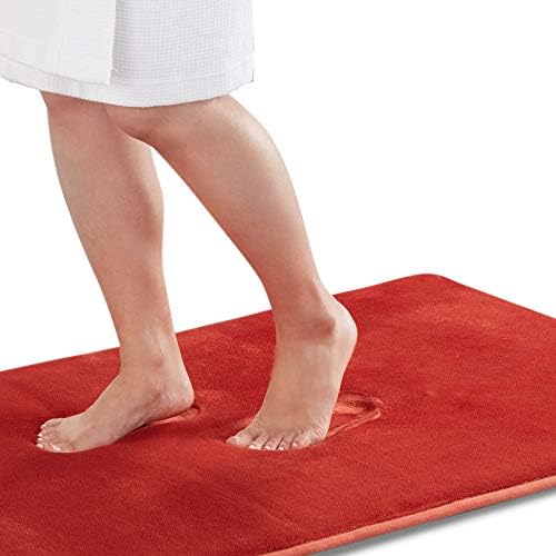Memory Foam Bath Mat Non Slip Absorbent Super Cozy Velvet Bathroom Rug Carpet (20 inches X 32 inches, Autumn Glaze) by Genteele