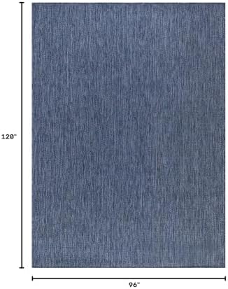 CAMILSON Outdoor Rug 8x10 Modern Area Rugs for Indoor and Outdoor Patios and Porches - Waterproof, Washable, Non-Shedding, Easy-to-Clean Outside Carpet (8 x 10, Solid - Navy Blue) - Image 2