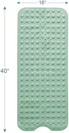 AmazerBath Shower Mat Non Slip 40 x 16 Inches, Shower Stall Mats with Suction Cups and Drain Holes, Non Slip Bath Mat for Tub for Elderly & Kids, Mint Green - Image 7
