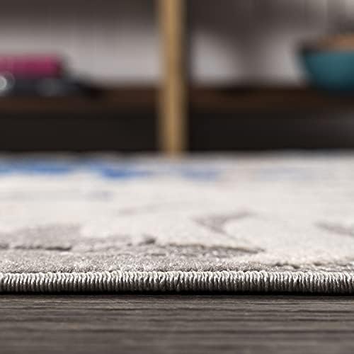 JONATHAN Y Tropics Palm Leaves Indoor Outdoor Runner Rug 2X10 Gray/Blue - Image 6