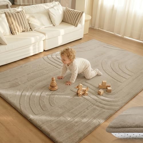 Huloo Sleep Baby Mat for Floor,Extra Large 6'7" x 13'2" Rug,Light Brown by HulooSleep
