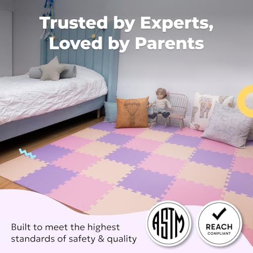MioTetto Baby Play Mat, Soft Foam Floor Tiles for Kids. Adjustable Interlocking Foam Tiles, Fits with 74x74 Playpen Baby mat for Crawling & Development, Safe & Non-Toxic Playmat for Babies 6-12 Months - Image 4