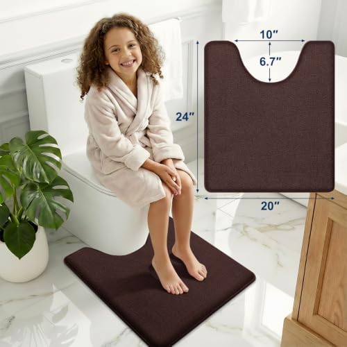 Smiry Memory Foam Toilet Rugs U Shaped 24x20, Extra Soft Bath Mat - Image 2