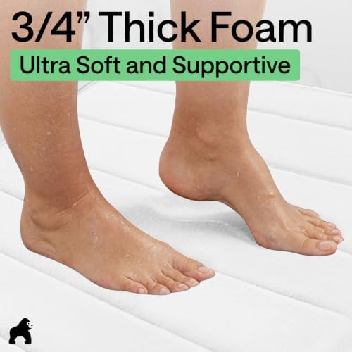 GORILLA GRIP Absorbent Memory Foam Bath and Shower Mat, 30x20 White - Image 4