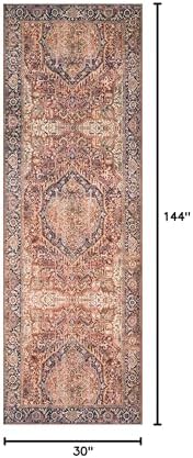 Loloi Layla Red/Navy 2'-6" x 12'-0" Runner Rug - Image 2