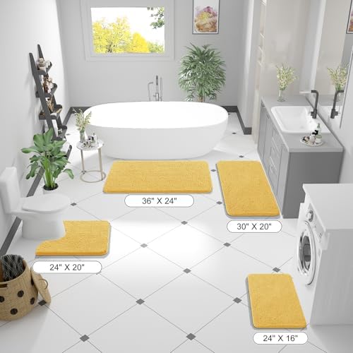 OLANLY Bathroom Rugs 36x24, Extra Soft Absorbent Chenille Bath Rugs - Image 2