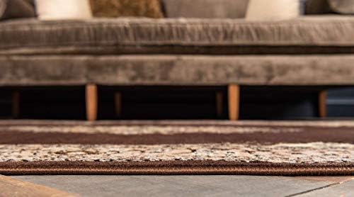 Unique Loom Reza Collection Traditional Persian Style Area Rug, 8' 0" x 8' 0", Brown/Ivory - Image 5
