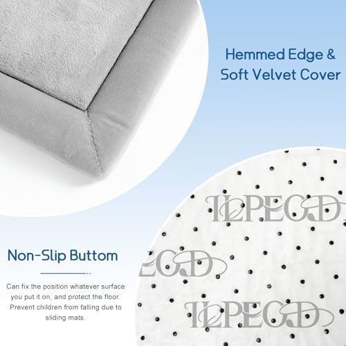 Baby Play Mat for Floor Nursery Rug Muscle Mat Area Rug Playroom Rug 59"x71" Playpen Mat Elastic Foam 1.3" Thick Crawling Mat for Babies,Toddlers, Infants, Kids,A Light Gray - Image 4