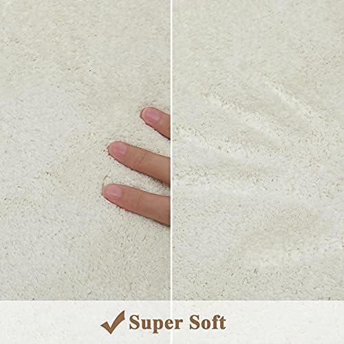 Topotdor Round ABC Area Rug,40 Inch Soft Floor Carpet,White - Image 6